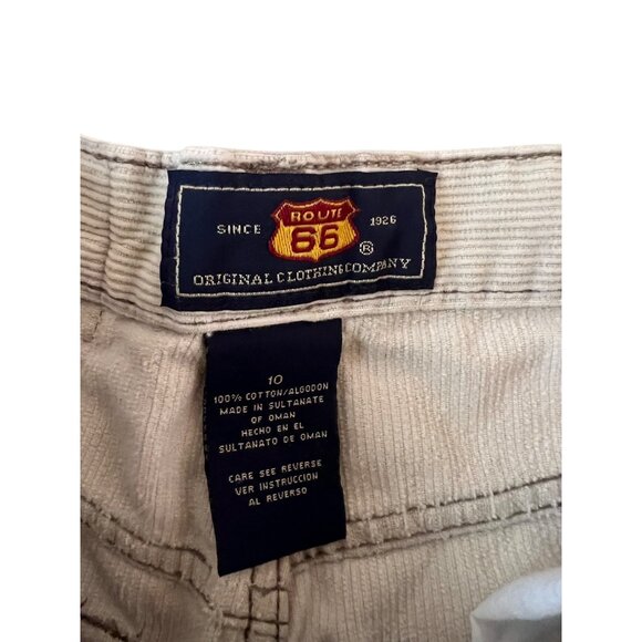 Route 66 Beige Corduroy Pants Women's Size 10 Relaxed Fit Straight Leg High Rise - Picture 3 of 7